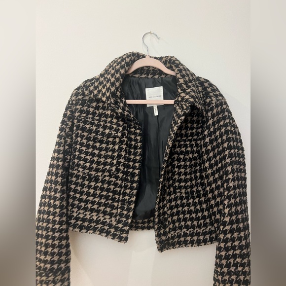 Anthropologie Avec Les Filles Houndstooth Shimmer Cropped Coat Size M - Picture 3 of 10